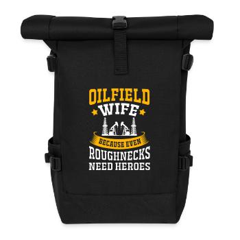 Oil Field Wife Oil Rig Oil Rig - Roll Top Backpack - black - Front