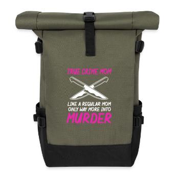 Krimi True Crime - Roll Top Backpack - olive/black - Front