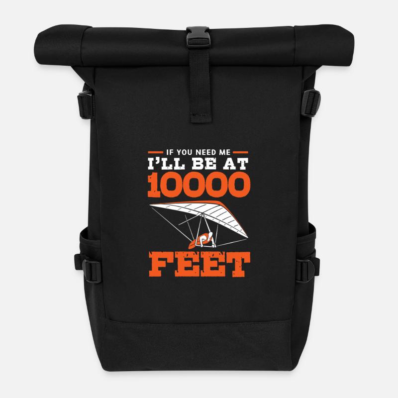 Gleitschirm Gleitschirmfliegen Gleitschirmflieger - Rolltop Rucksack - Schwarz