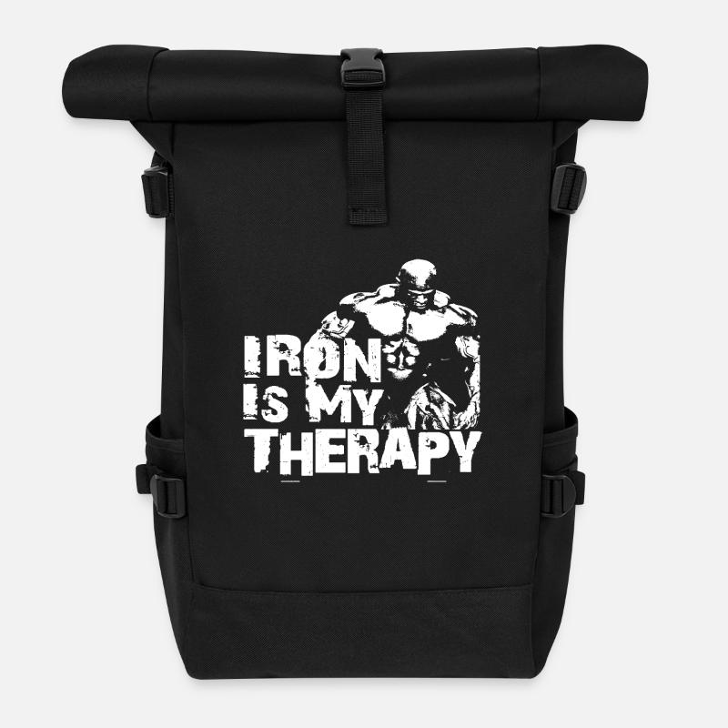 Iron is my therapy - Rolltop Rucksack - Schwarz