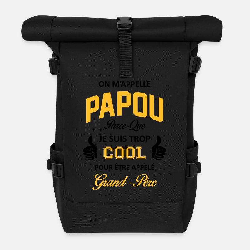 papou2 - Sac à dos roll top - noir