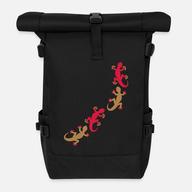 Four geckos 2c - Roll Top Backpack - black