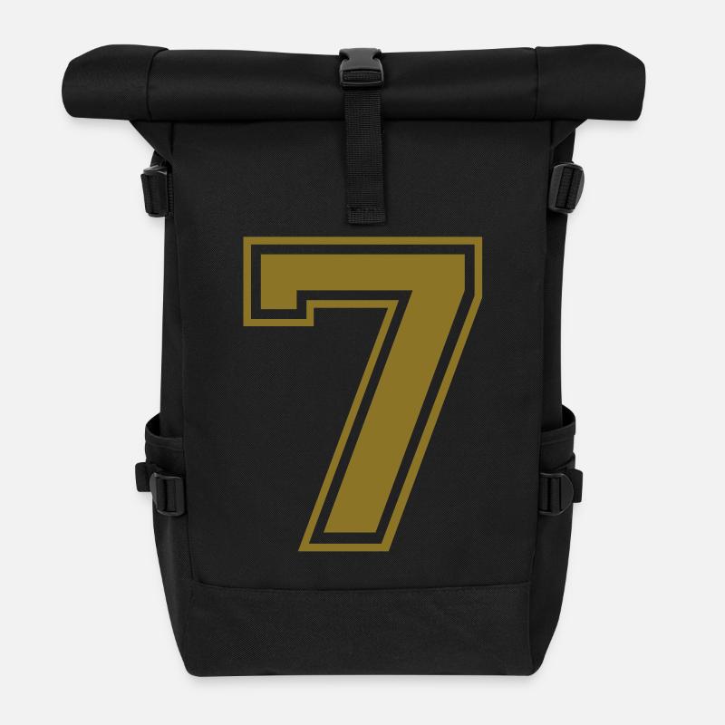 nummer - 7 - Rolltop Rucksack - Schwarz