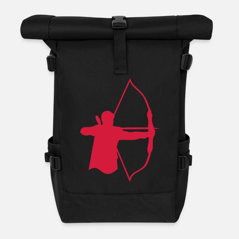 Bogenschießen Bogenschießen Logo bogenschieben6 - Rolltop Rucksack - Schwarz