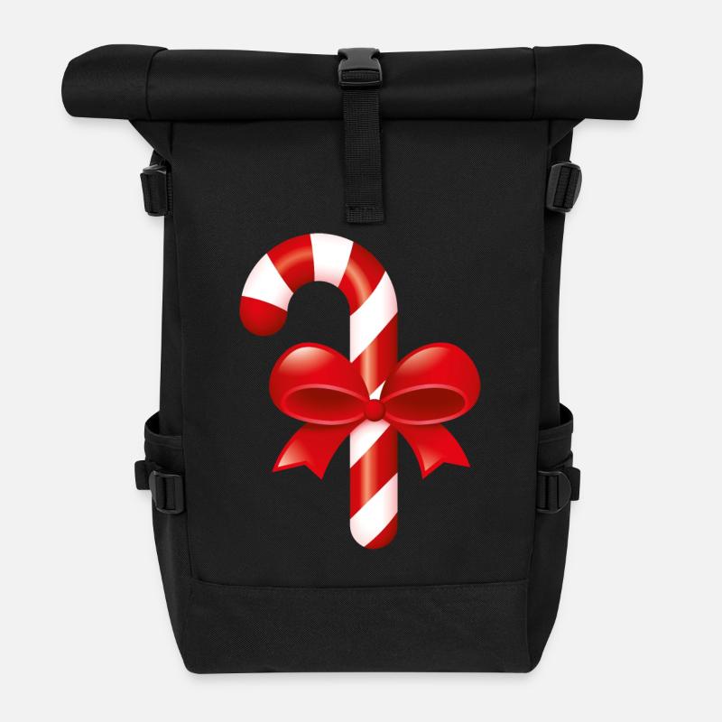 Smiley Christmas Candy - Rolltop Rucksack - Schwarz