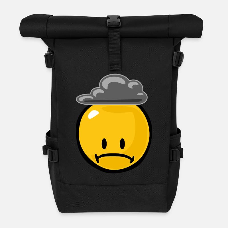 Smiley Sad - Sac à dos roll top - noir