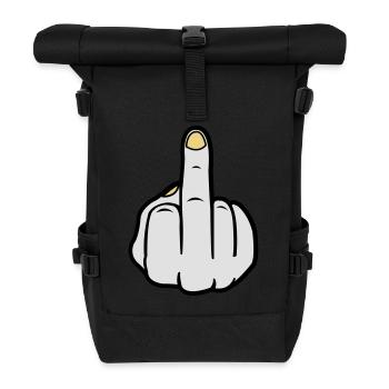 mittelfinger_colors - Rolltop Rucksack - Schwarz - Vorne
