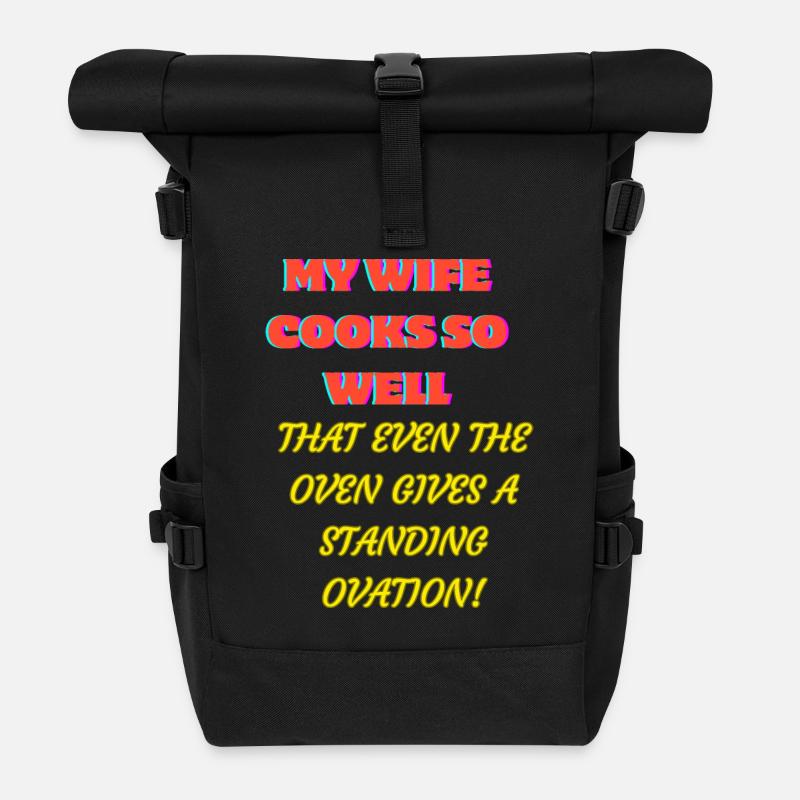 Funny t-shirt for a gift, retro style. - Roll Top Backpack - black