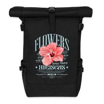 Hibiscus Flower Hibiscus Flower - Roll Top Backpack - black - Front