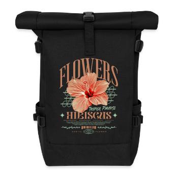 Hibiscus Flower Hibiscus Flower - Roll Top Backpack - black - Front
