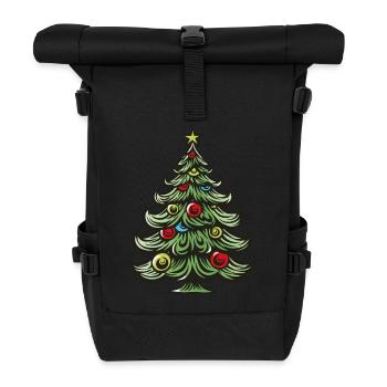 Tannenbaum Weihnachten - Rolltop Rucksack - Schwarz - Vorne