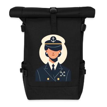 Schiffsführerin ohne Augen - Rolltop Rucksack - Schwarz - Vorne