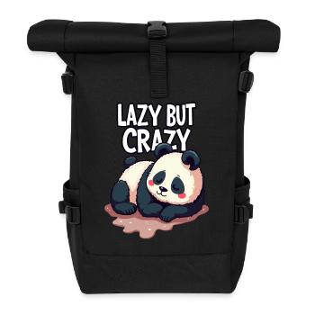 Lazy But Crazy - Roll Top Backpack - black - Front