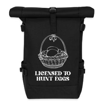Licensed to Hunt Eggs - Roll Top Backpack - black - Front