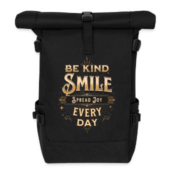 Freundliches Lächeln - Rolltop Rucksack - Schwarz - Vorne