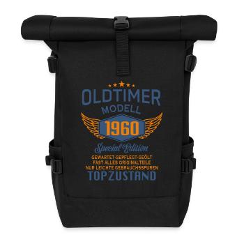 Oldtimer Modell 1960 - Rolltop Rucksack - Schwarz - Vorne