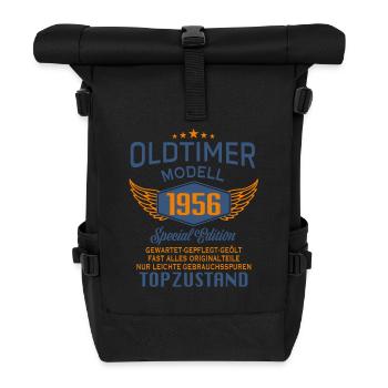 Oldtimer Modell 1956 - Rolltop Rucksack - Schwarz - Vorne
