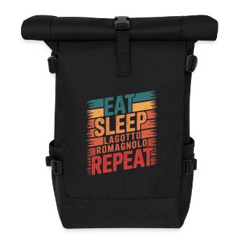Eat. Sleep. Lagotto Romagnolo. Repeat. - Rolltop Rucksack - Schwarz - Vorne