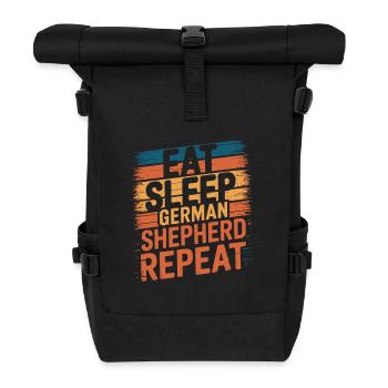Manger. Dormir. Berger allemand. Répéter. - Sac à dos roll top - noir - Devant