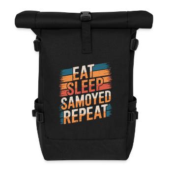 Manger. Dormir. Samoyède. Répéter. - Sac à dos roll top - noir - Devant