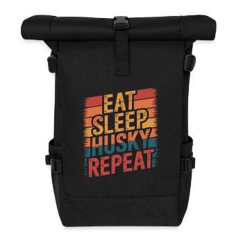 Manger. Dormir. Rauque. Répéter. - Sac à dos roll top - noir - Devant