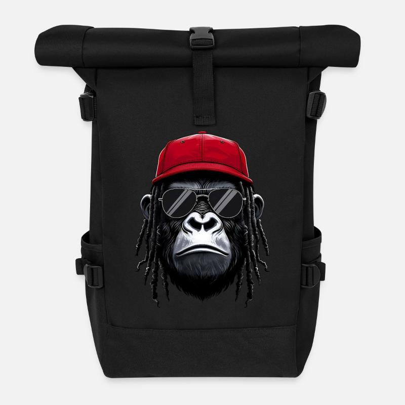 Cool Gorilla Hip Hop Rap Rapper Sonnenbrille - Rolltop Rucksack - Schwarz