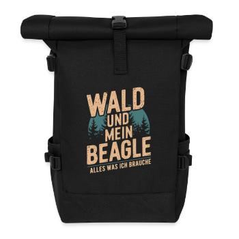 Wald und mein Beagle - Rolltop Rucksack - Schwarz - Vorne