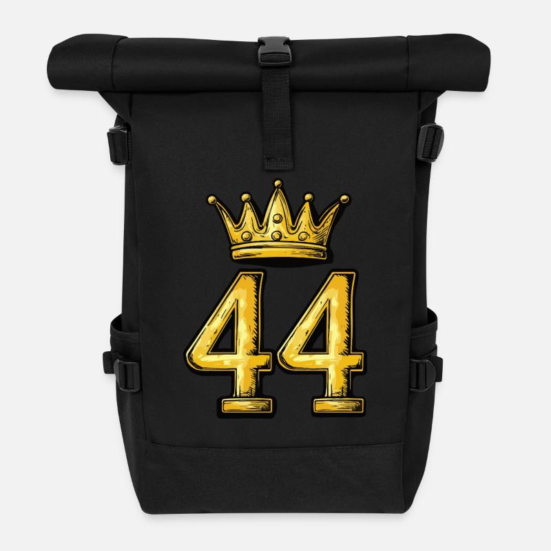 44 Zahl Krone - Rolltop Rucksack - Schwarz
