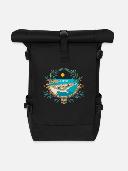 Cyprus Motives - Rolltop Rucksack - Schwarz