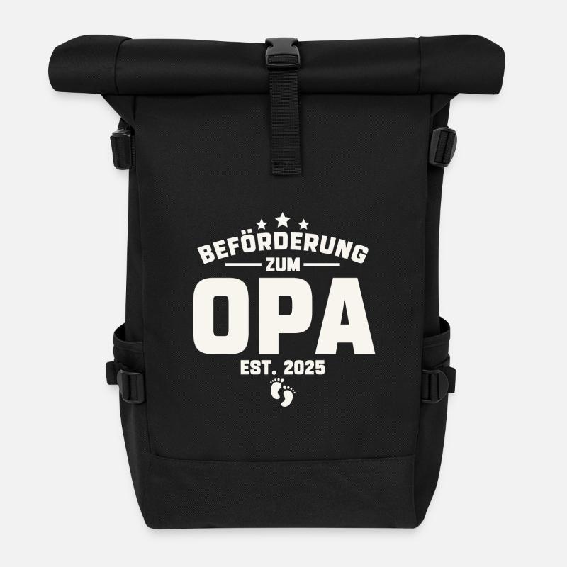 Beförderung zum Opa 2025 - Rolltop Rucksack - Schwarz
