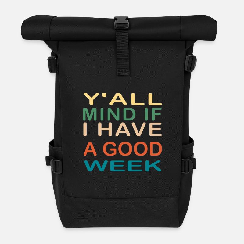 Motivierendes Schlagwort Typografie Design - Rolltop Rucksack - Schwarz