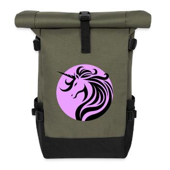 Unicorn Blessing Lavender - Roll Top Backpack - olive/black - Front