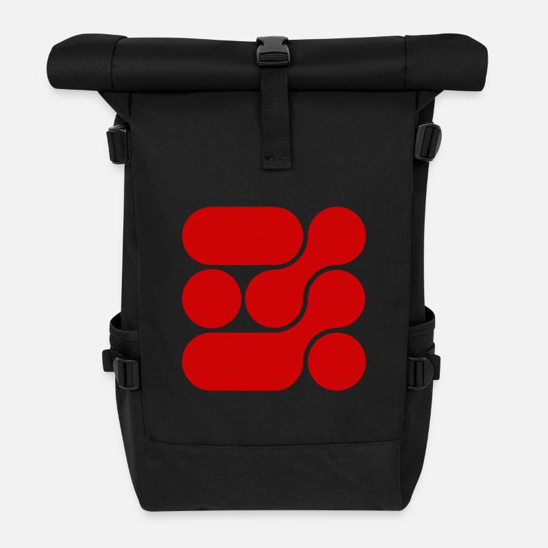 OCHOOO - ROUGE - Sac à dos roll top - noir