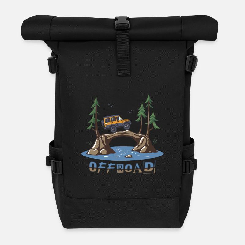 Geländewagen - Rolltop Rucksack - Schwarz