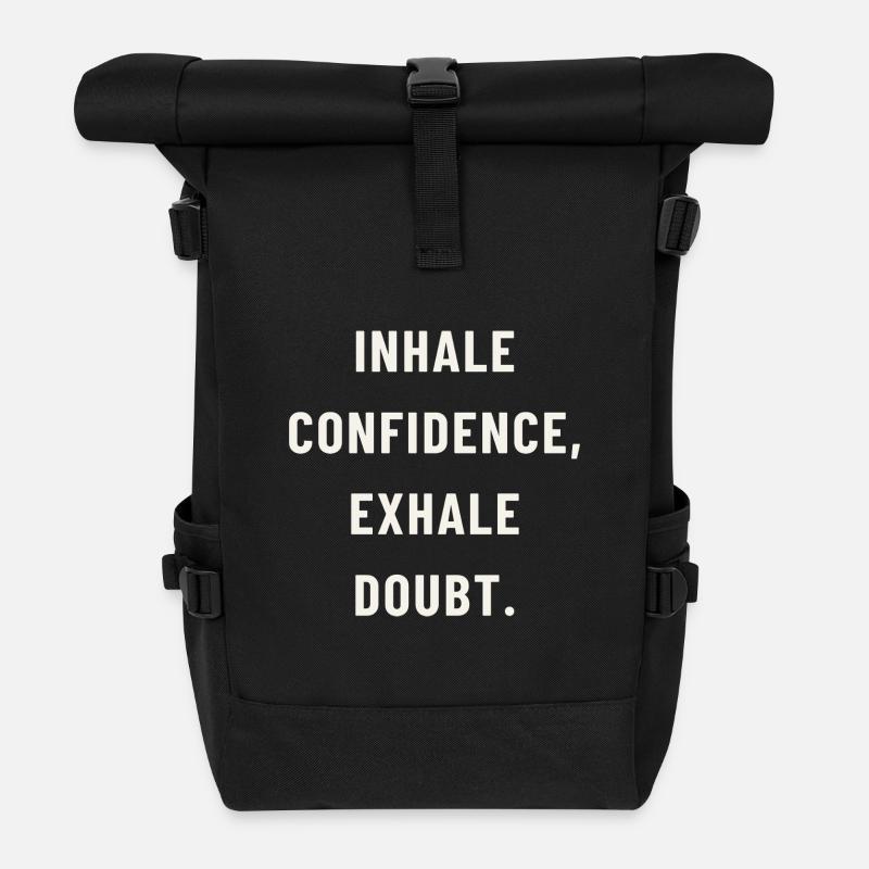 Inhale confidence - Roll Top Backpack - black