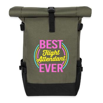 Flight Attendant Stewardess - Roll Top Backpack - olive/black - Front