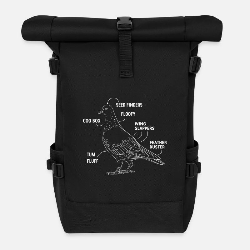 Taubenrennen Taube Tauben - Rolltop Rucksack - Schwarz