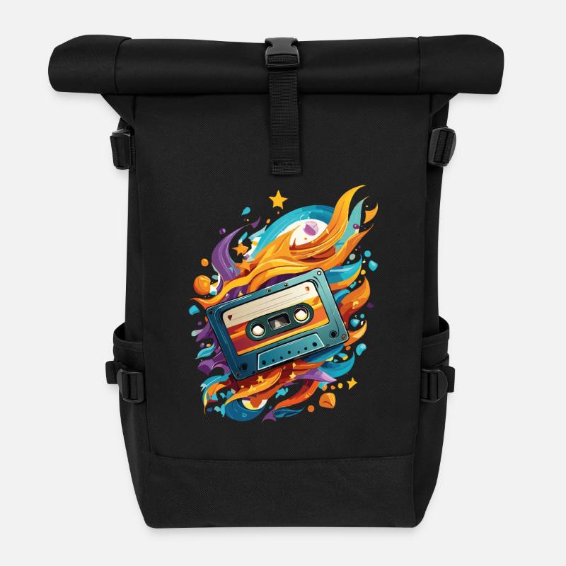 MIXTAPE II - Rolltop Rucksack - Schwarz