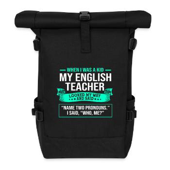 Grammar English Spelling - Roll Top Backpack - black - Front