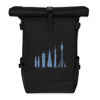 Höchste Wolkenkratzer Wolken Gebäude Mega Türme - Rolltop Rucksack - Schwarz - Vorne