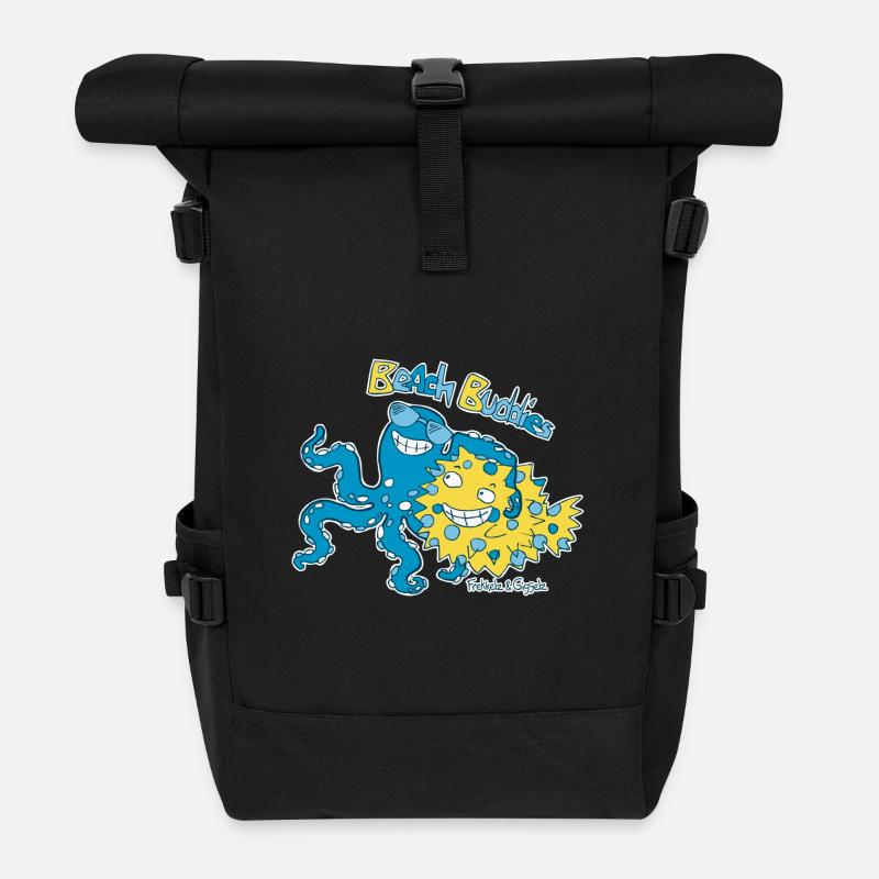 Beach Buddies - Rolltop Rucksack - Schwarz
