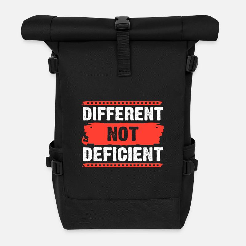 Autismus Autist ADHS Asperger Neurodiversity - Rolltop Rucksack - Schwarz