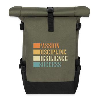 Workaholic Resilienz - Rolltop Rucksack - Olive/Schwarz - Vorne