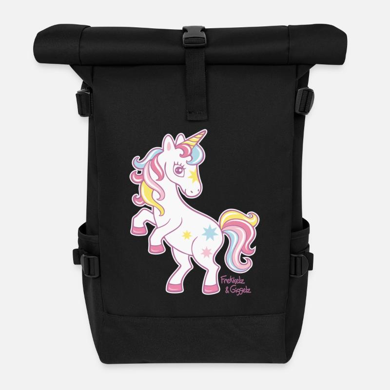Little Unicorn - Roll Top Backpack - black