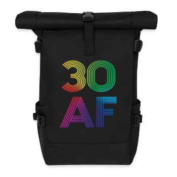 30 AF - Fête du 30e anniversaire Cadeau de 30 ans - Sac à dos roll top - noir - Devant