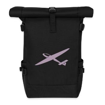 Silhouette minimaliste de pilote de planeur - Sac à dos roll top - noir - Devant
