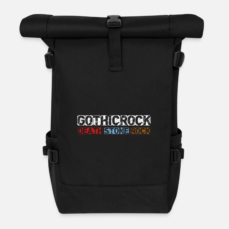 Gothic Rock Musik - Rolltop Rucksack - Schwarz