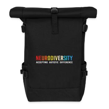 Neurodiversity Autismus Gehirn ADHS Asperger - Rolltop Rucksack - Schwarz - Vorne