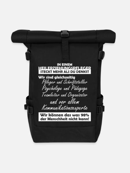 Heilerziehungspfleger - Rolltop Rucksack - Schwarz