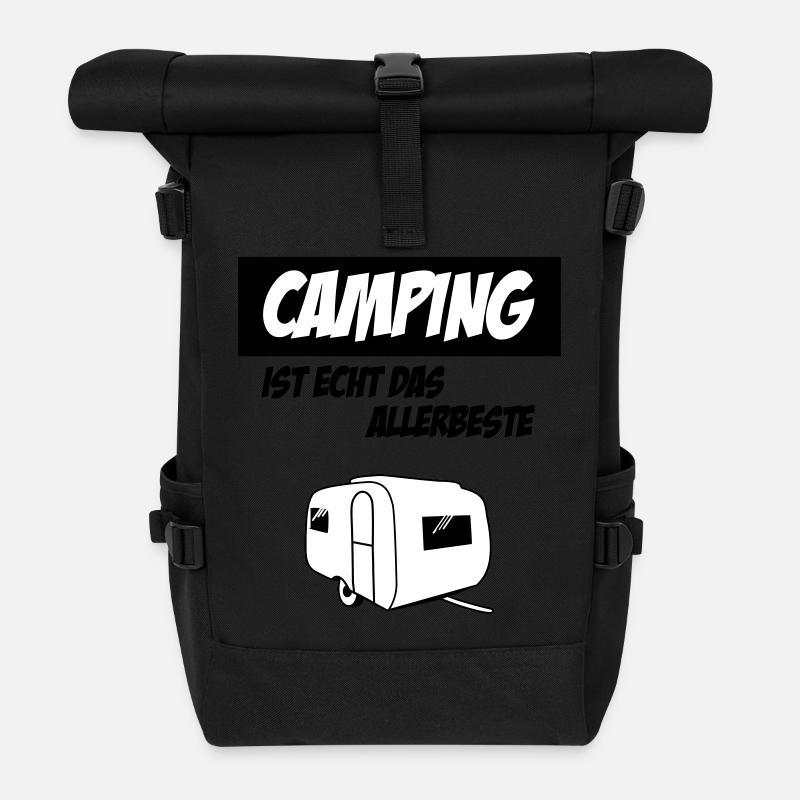 Camping Is Real The very best - Roll Top Backpack - black